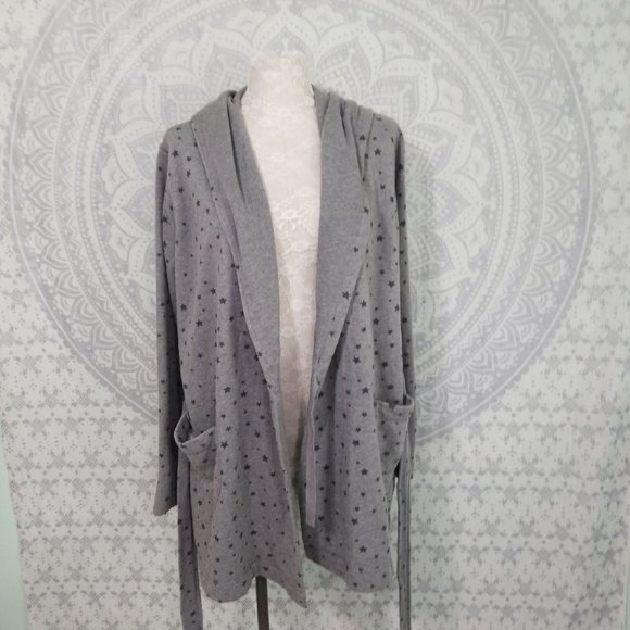 Euc $58 Aerie American Eagle Soft Grey Star Coverup Top Robe Medium Large M / L - Picture 12 of 12